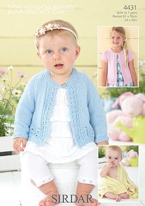 Sirdar Snuggly Baby Bamboo DK - 4431 Cardigans Knitting Pattern
