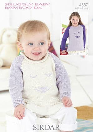 Sirdar Snuggly Baby Bamboo DK - 4587 Sweaters Knitting Pattern
