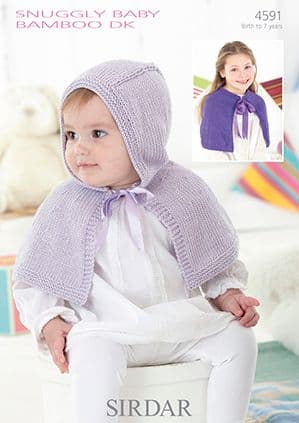 Sirdar Snuggly Baby Bamboo DK - 4591 Capes Knitting Pattern