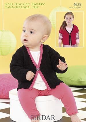 Sirdar Snuggly Baby Bamboo DK - 4625 Cardigans Knitting Pattern