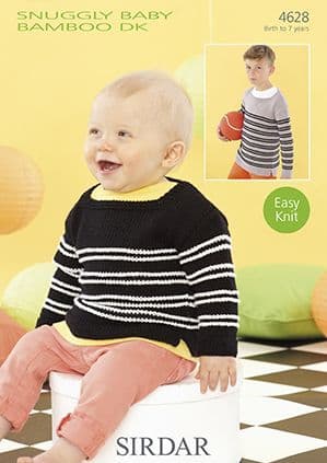 Sirdar Snuggly Baby Bamboo DK - 4628 Sweaters Knitting Pattern