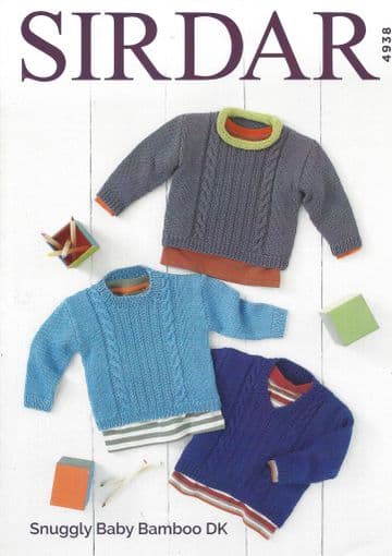 Sirdar Snuggly Baby Bamboo DK - 4938 Sweaters Knitting Pattern