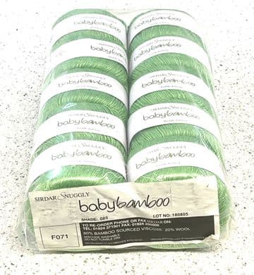 Sirdar Snuggly Baby Bamboo DK 50g - 085 Granny Smith - 10 Ball Pack - RRP £47.00 - Our Price £23.99