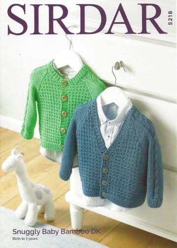 Sirdar Snuggly Baby Bamboo DK - 5218 Cardigans Knitting Pattern