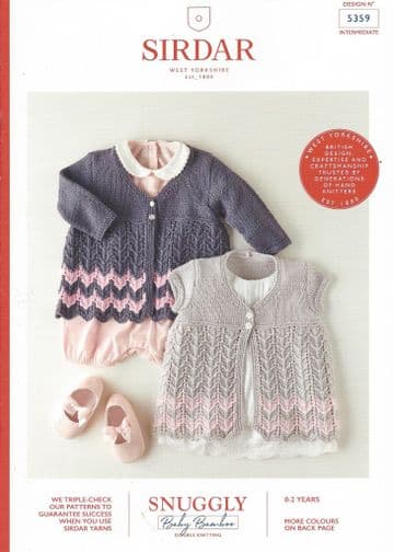 Sirdar Snuggly Baby Bambooo DK  - 5359 Coats Knitting Pattern
