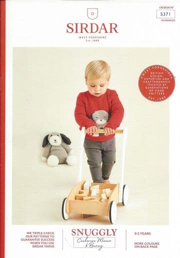 Sirdar Snuggly Baby Cashmere Merino DK & Snuggly Bunny Knitting Pattern Booklet - 5371 Sweater & Dog