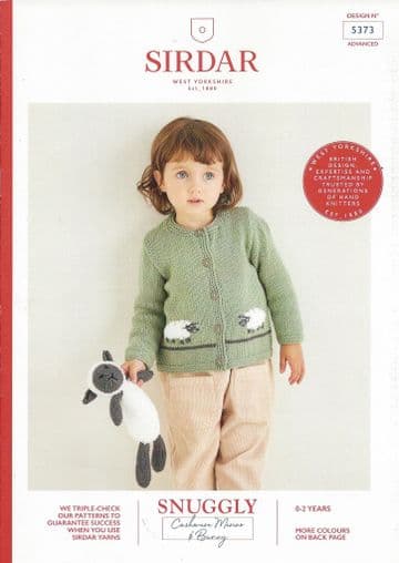 Sirdar Snuggly Baby Cashmere Merino DK & Snuggly Bunny Knitting Pattern Booklet - 5373 Cardi & Lamb