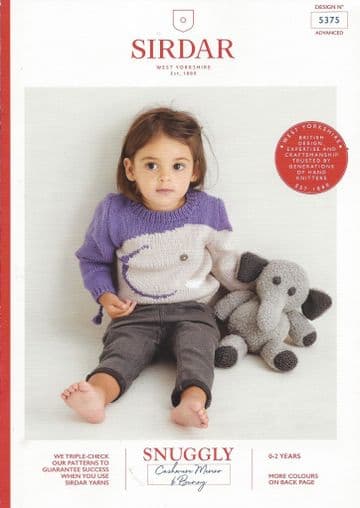 Sirdar Snuggly Baby Cashmere Merino DK & Snuggly Bunny Knitting Pattern Booklet - 5375 Sweater & Toy
