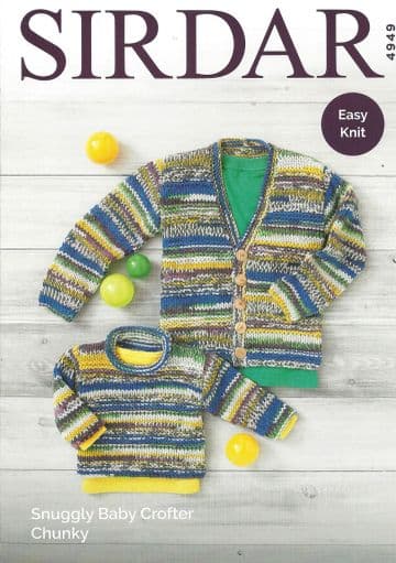 Sirdar Snuggly Baby Chunky - 4949 Cardigan & Sweater Knitting Pattern