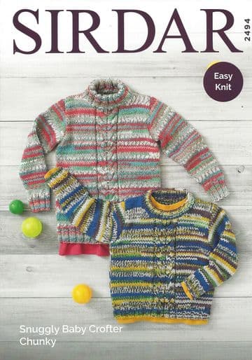 Sirdar Snuggly Baby Crofter Chunky - 2494 Sweaters Knitting Pattern
