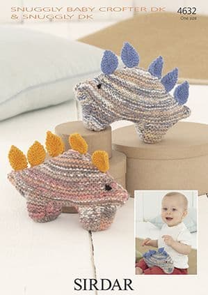 Sirdar Snuggly Baby Crofter DK 4632 Dinasaur Knitting Pattern
