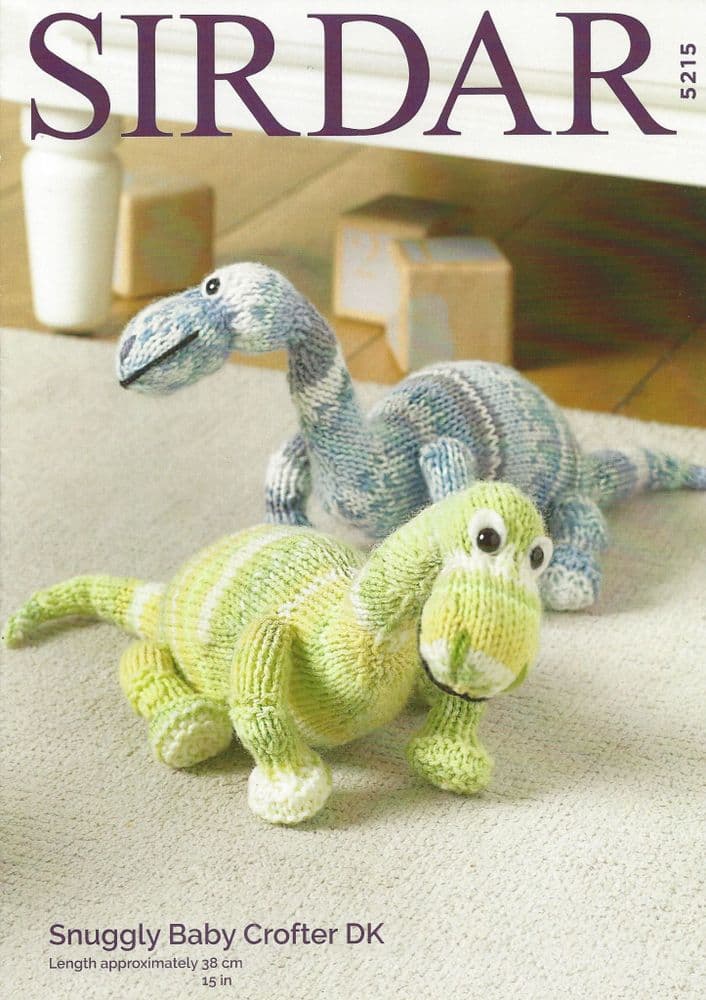 Sirdar Snuggly Baby Crofter DK 5215 Dinosaur Toy Knitting Pattern