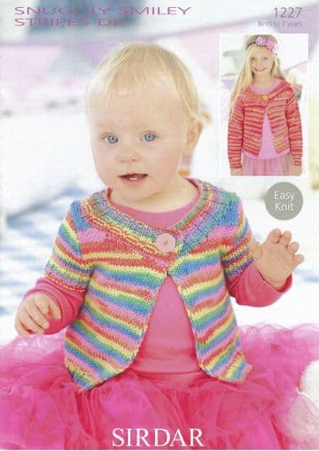 Sirdar Snuggly Baby DK Knitting Pattern - 1227 Cardigans (2 Sleeve Lengths)