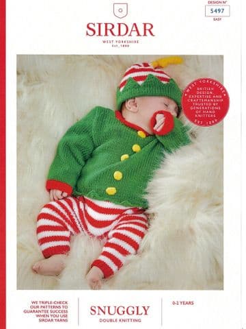 Sirdar Snuggly Baby DK Knitting Pattern - 5497 Christmas Elf Set (5 Designs)