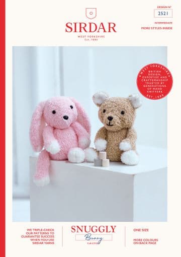Sirdar Snuggly Bunny Fur Effect Knitting Pattern - 2521 Bunny and Teddy Bear Toys
