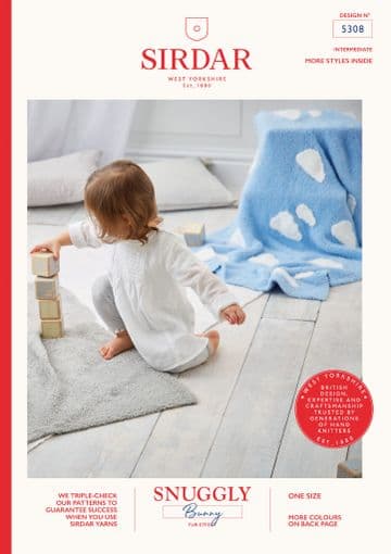 Sirdar Snuggly Bunny Fur Effect Knitting Pattern - 5308 Blankets