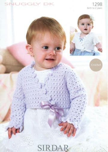 Sirdar Snuggly DK - 1298 Baby Cardigans (2 Designs) Crochet Pattern
