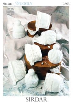 Sirdar Snuggly DK - 3653 Hats Knitting Pattern