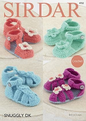Sirdar Snuggly DK - 4752 Sandals Crochet Pattern