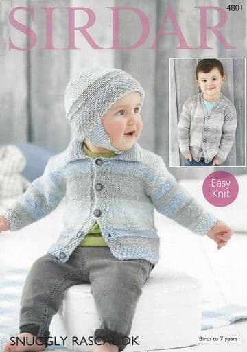 Sirdar Snuggly DK - 4801 Cardigans & Helmet Knitting Pattern