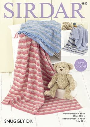 Sirdar Snuggly DK - 4813 Blankets Crochet Pattern