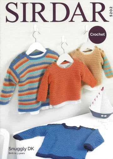 Sirdar Snuggly DK - 5202 Sweaters Crochet Pattern