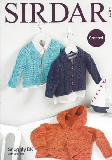 Sirdar Snuggly DK - 5204 Cardigans Crochet Pattern