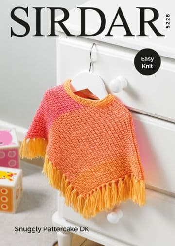 Sirdar Snuggly Pattercake DK Knitting Pattern - 5228 Poncho