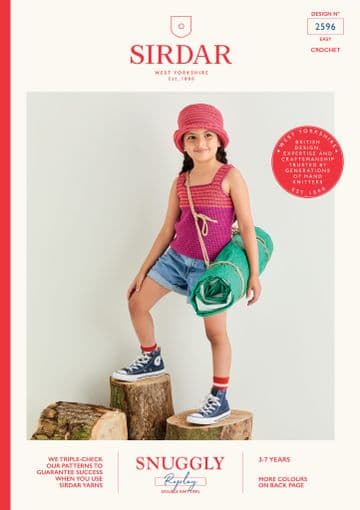 Sirdar Snuggly Replay DK Crochet Pattern - 2596 Adventure Awaits Vest & Beanie Hat