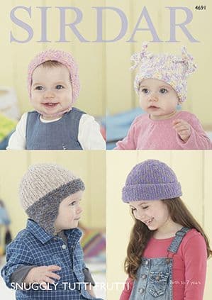Sirdar Snuggly Tutti Frutti - 4691 Hats Knitting Pattern