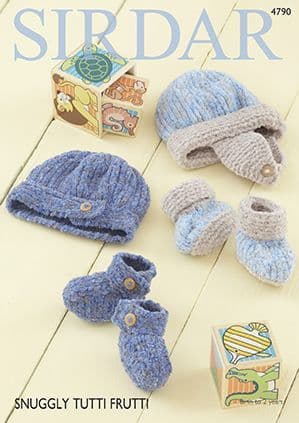 Sirdar Snuggly Tutti Frutti - 4790 Hats & Bootees KNitting Pattern