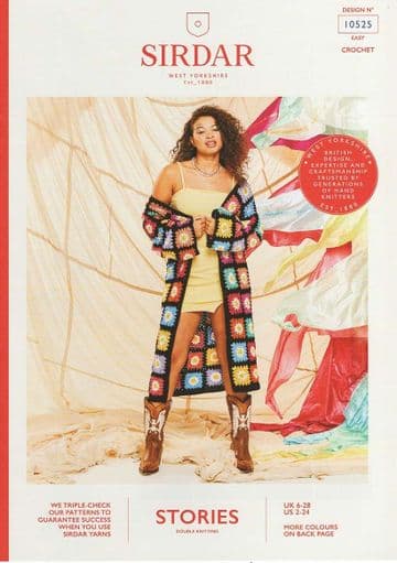Sirdar Stories DK Crochet Pattern - 10525 Coat