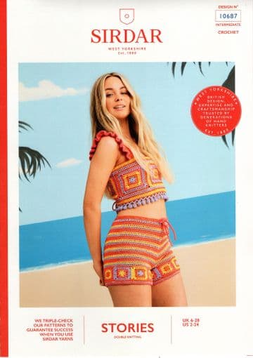 Sirdar Stories DK Crochet Pattern - 10687 Top & Shorts Set
