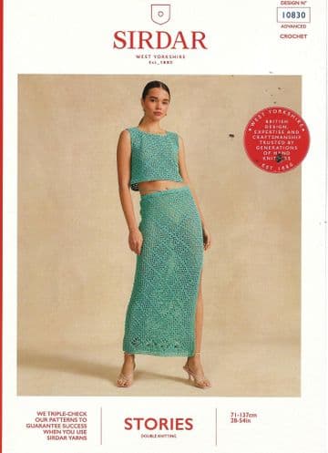 Sirdar Stories DK Crochet Pattern - 10830 Ladies Top & Skirt