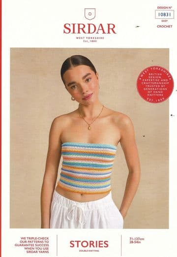 Sirdar Stories DK Crochet Pattern - 10831 Ladies Strapless Summer Top