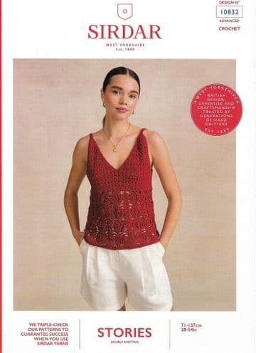 Sirdar Stories DK Crochet Pattern - 10832 Ladies Crochet Summer Top