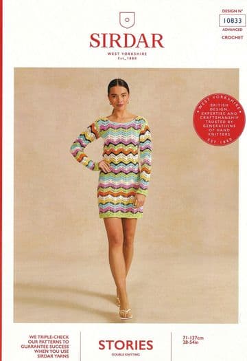 Sirdar Stories DK Crochet Pattern - 10833 Ladies Crochet Dress