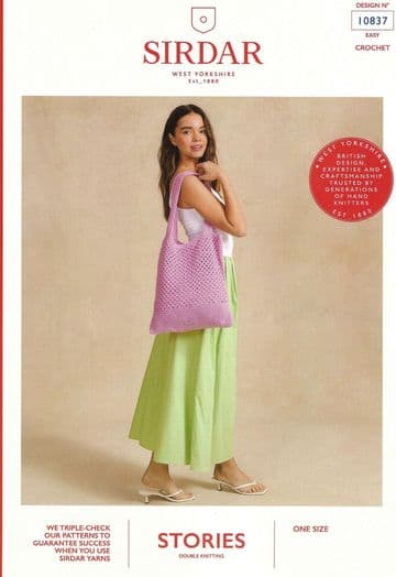 Sirdar Stories DK Crochet Pattern - 10837 Tote Bag