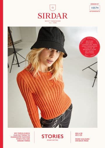 Sirdar Stories DK Knitting Pattern - 10574 Sweater
