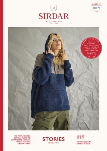Sirdar Stories DK Knitting Pattern - 10579 Hooded Sweater