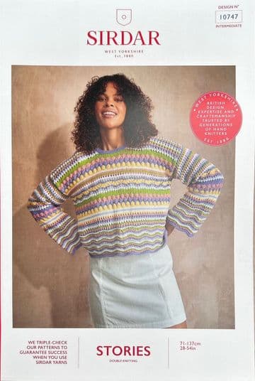 Sirdar Stories DK Knitting Pattern - 10747 Ladies Sweater