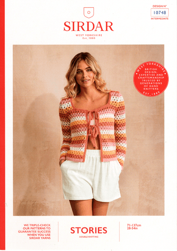 Sirdar Stories DK Knitting Pattern - 10748 Ladies Cardigan