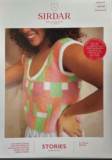 Sirdar Stories DK Knitting Pattern - 10749 Ladies Summer Top