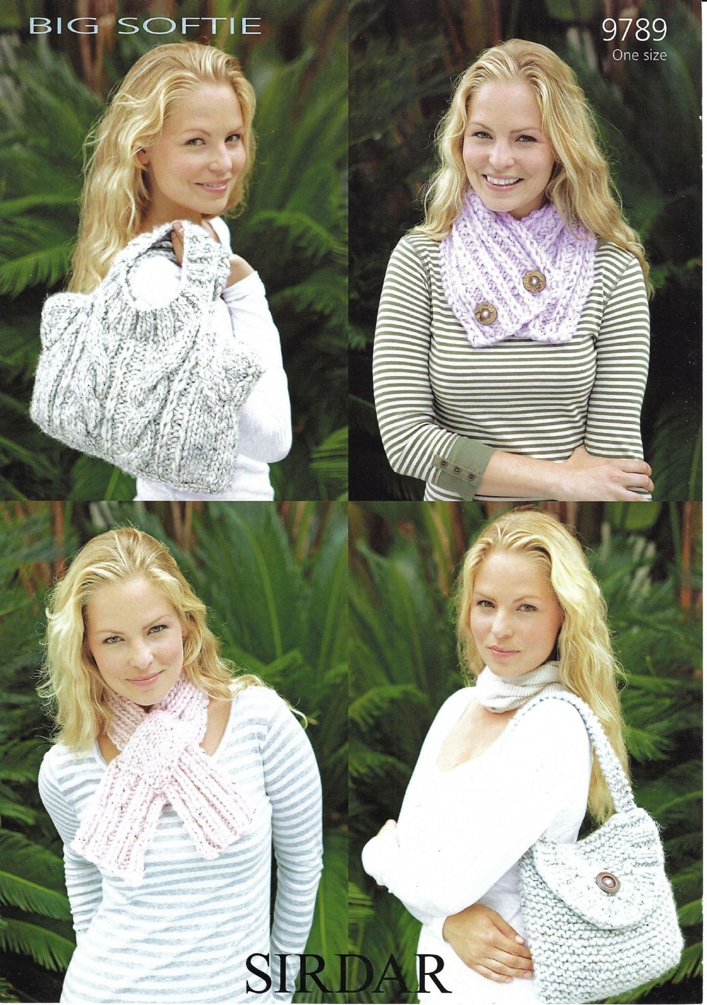 Sirdar Super Chunky Knitting Pattern - 9789 Bag Satchel Scarf & Neck Wrap