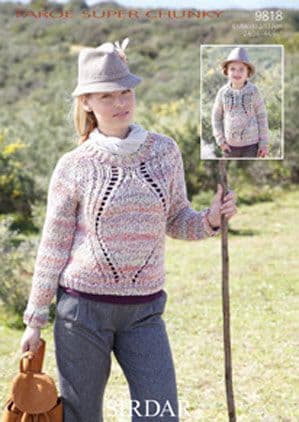Sirdar Super Chunky Knitting Pattern - 9818 Girl's & Ladies Jumpers