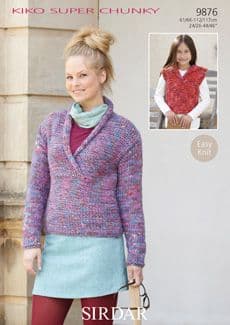 Sirdar Super Chunky Knitting Pattern - 9876 Jumper & Hooded Gillet