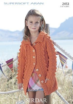 Sirdar Supersoft Aran - 2453 Jacket Knitting Pattern
