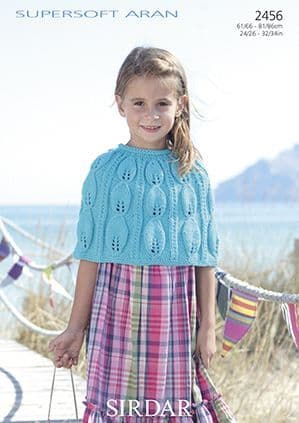Sirdar Supersoft Aran - 2456 Cape Knitting Pattern