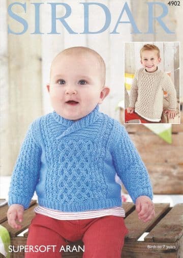 Sirdar Supersoft Aran - 4902 Sweaters Knitting Pattern