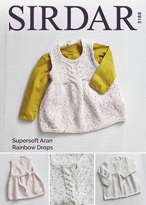 Sirdar Supersoft Aran Rainbow Drops Knitting Pattern - 5186 Dresses